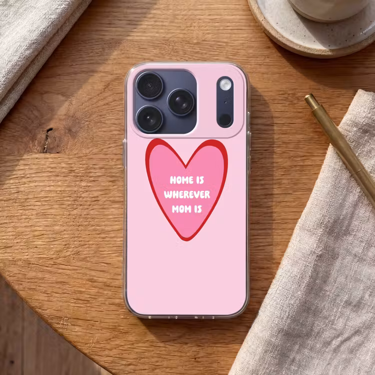 Quote - Moeder - Roze Telefoonhoesje iPhone 17 Pro klein -sfeer1