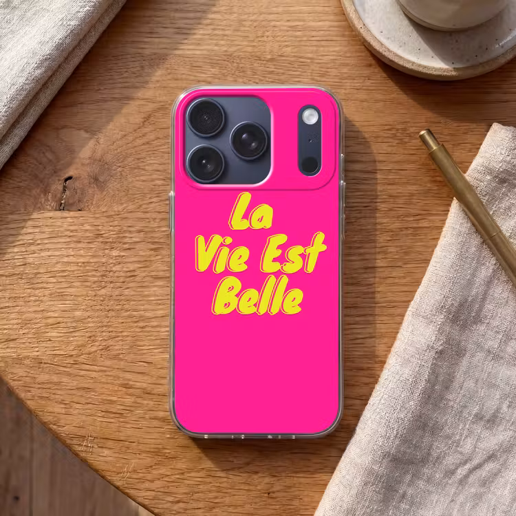 Quote - Retro - Roze Telefoonhoesje iPhone 17 Pro klein -sfeer1