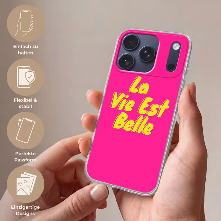 Quote - Retro - Roze Telefoonhoesje iPhone 17 Pro klein -sfeer3_DE
