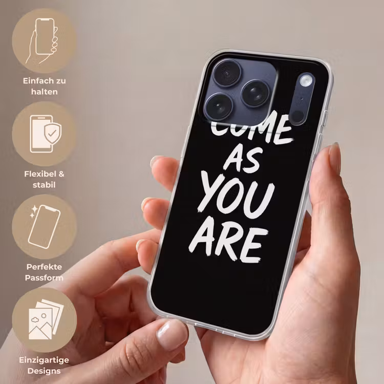Quote - Zwart - Simpel Telefoonhoesje iPhone 17 Pro klein -sfeer3_DE