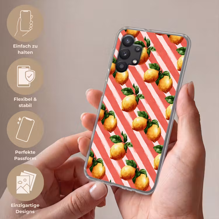Citroen - Geïllustreerd - Oranje Telefoonhoesje Samsung Galaxy A32 5G klein 346 -sfeer3_DE