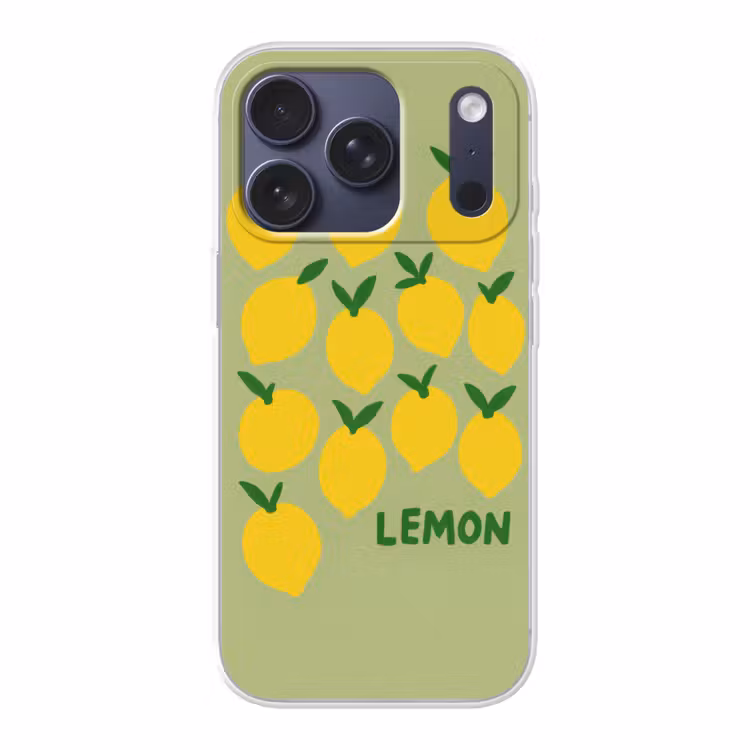Citroenen - Blaadjes - Geel - Patroon Telefoonhoesje iPhone 17 Pro klein -3d
