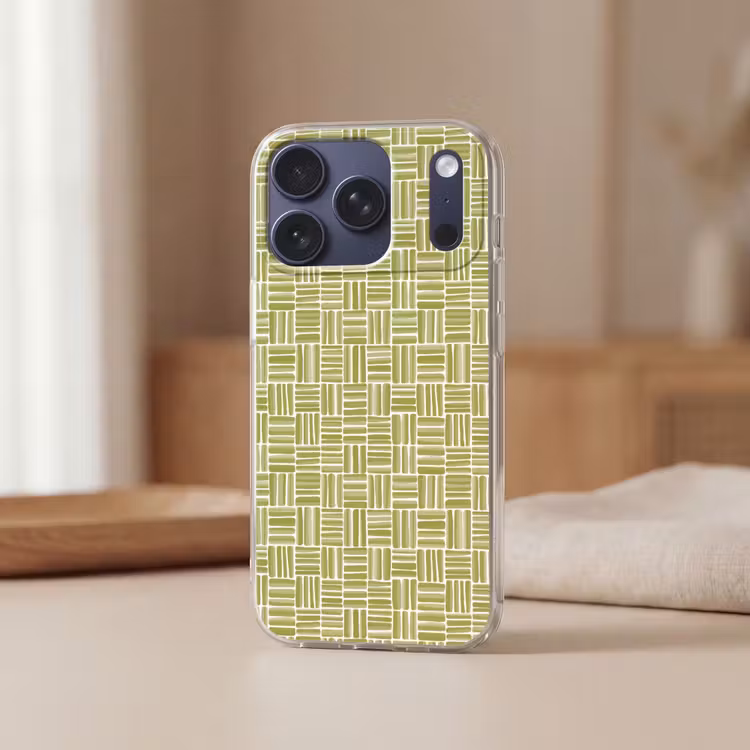 Vlecht - Patroon - Groen Telefoonhoesje iPhone 17 Pro klein 878 -sfeer2