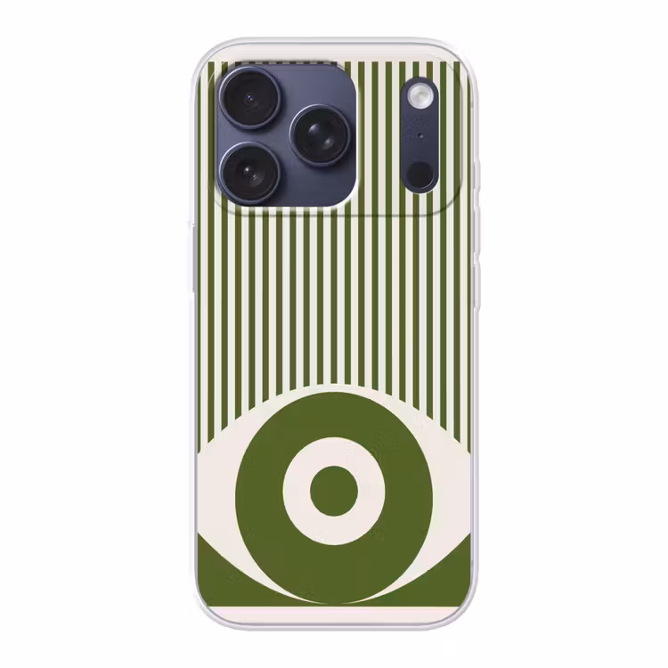Abstract - Oog - Strepen - Modern - Groen Telefoonhoesje iPhone 17 Pro klein -3d