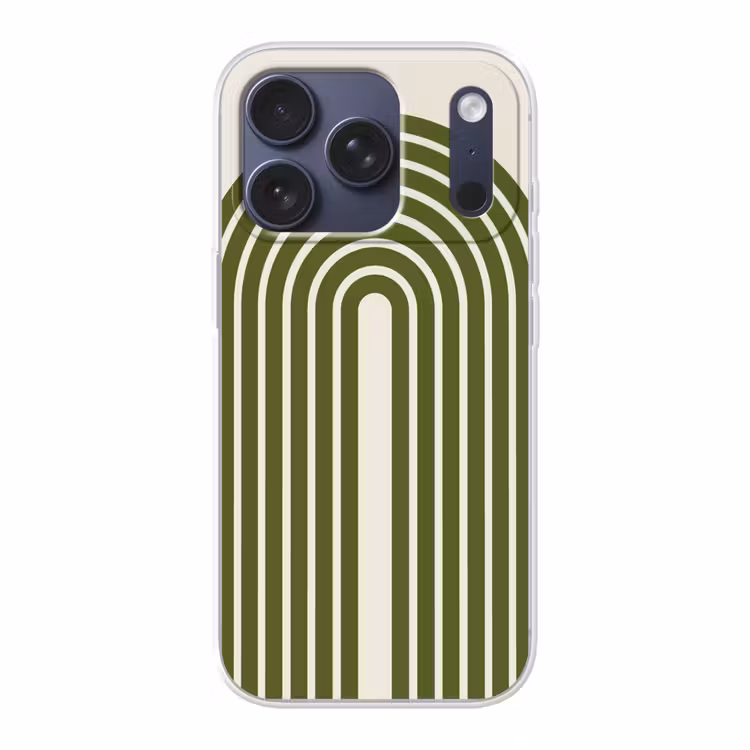 Abstract - Bogen - Modern - Groen - Kunst Telefoonhoesje iPhone 17 Pro klein -3d