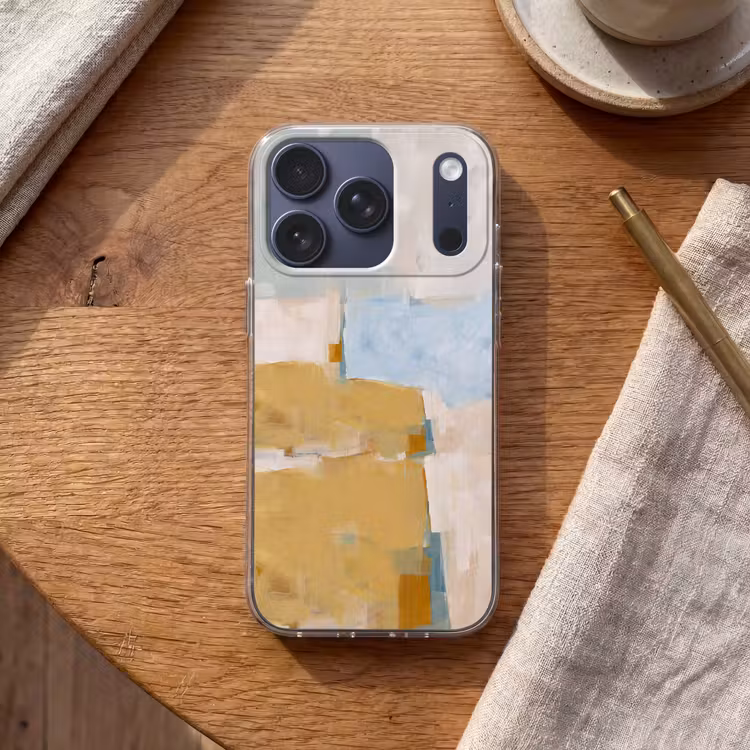 Abstract - Kleuren - Kunst - Modern - Blauw Telefoonhoesje iPhone 17 Pro klein -sfeer1