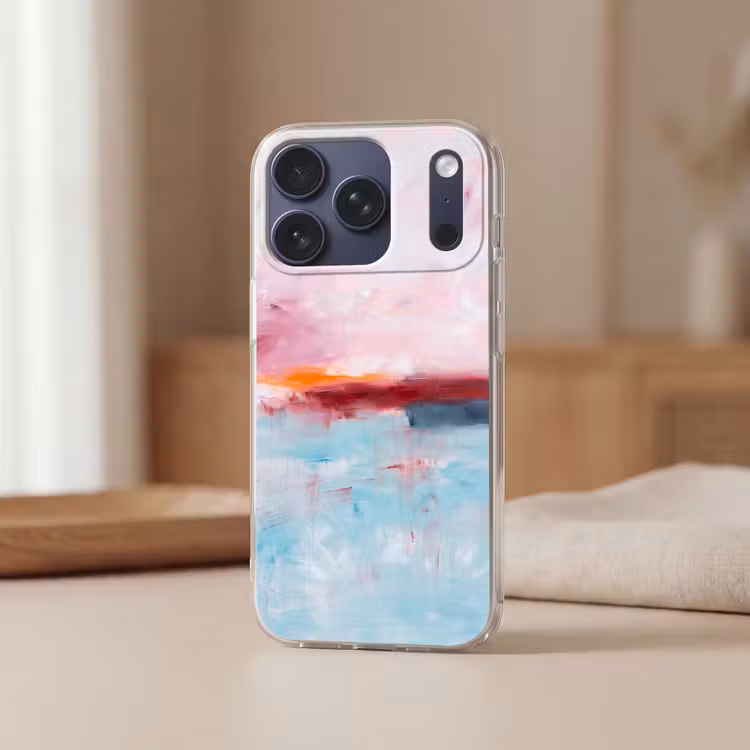 Abstract - Kleuren - Modern - Kunst - Roze Telefoonhoesje iPhone 17 Pro klein -sfeer2