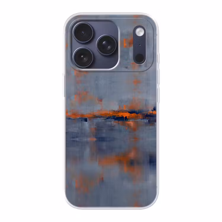 Abstract - Kleuren - Modern - Oranje - Grijs Telefoonhoesje iPhone 17 Pro klein -3d