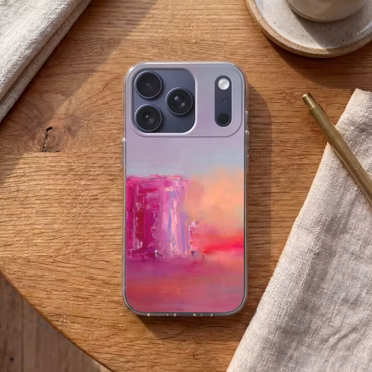 Abstract - Kleuren - Modern - Roze Telefoonhoesje iPhone 17 Pro klein -sfeer1