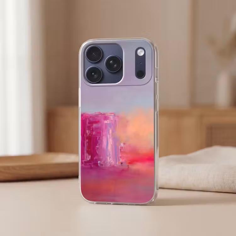 Abstract - Kleuren - Modern - Roze Telefoonhoesje iPhone 17 Pro klein -sfeer2