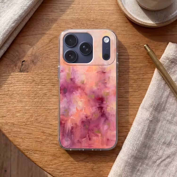Abstract - Kleuren - Modern - Roze - Paars Telefoonhoesje iPhone 17 Pro klein -sfeer1