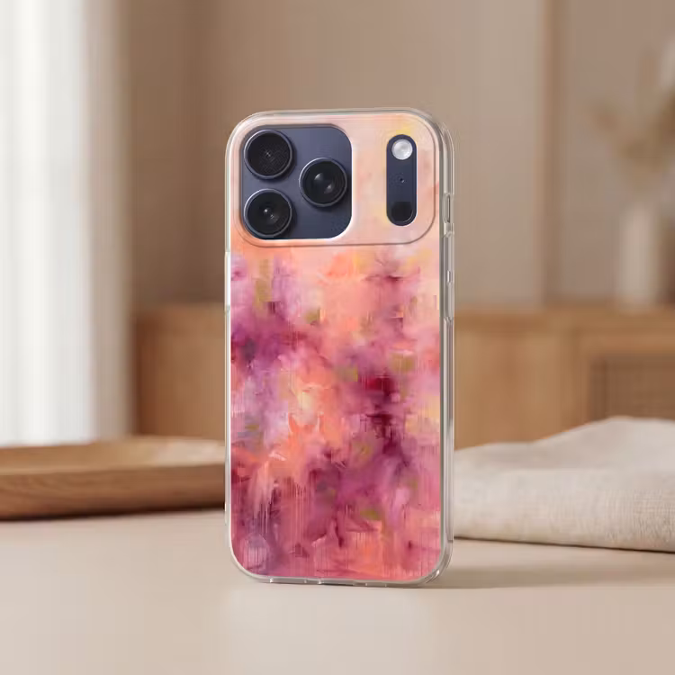 Abstract - Kleuren - Modern - Roze - Paars Telefoonhoesje iPhone 17 Pro klein -sfeer2