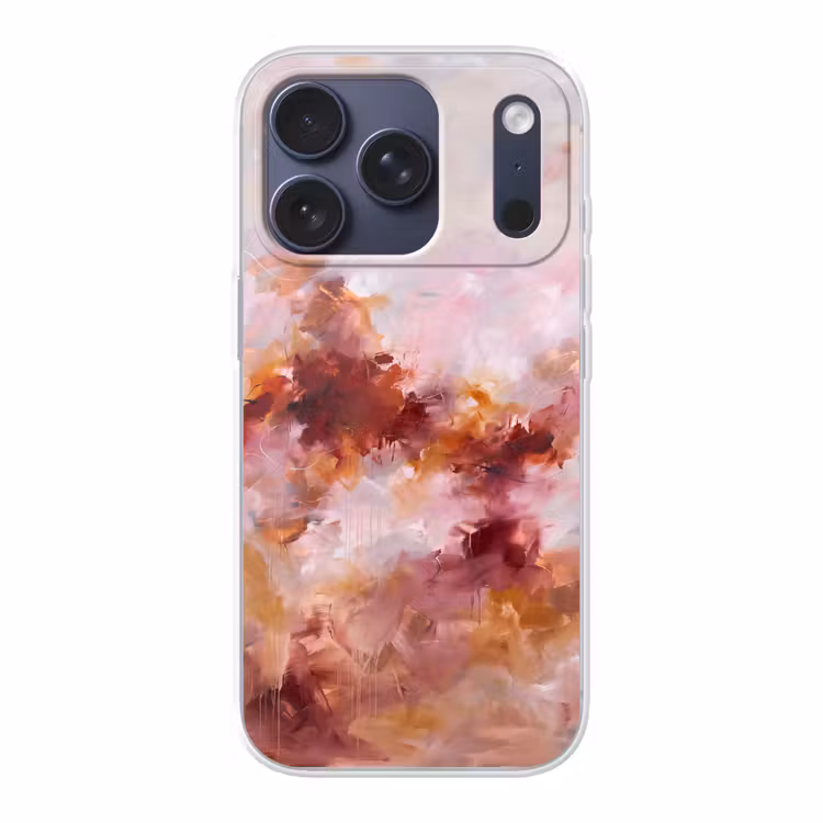 Abstract - Kleurrijk - Kunst - Modern - Roze-Rood Telefoonhoesje iPhone 17 Pro klein -3d