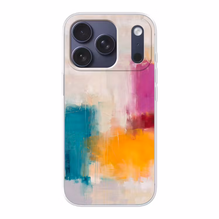 Abstract - Kleurrijk - Modern - Kunst - Oranje Telefoonhoesje iPhone 17 Pro klein -3d