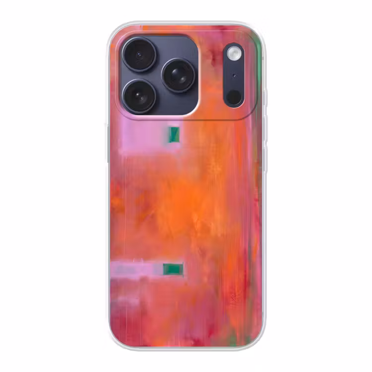 Abstract - Vlakken - Kunst - Modern - Oranje Telefoonhoesje iPhone 17 Pro klein -3d