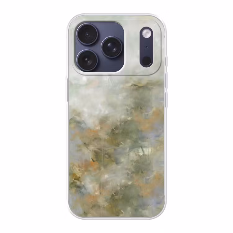 Abstract - Groen - Beige - Modern - Kunst Telefoonhoesje iPhone 17 Pro klein -3d