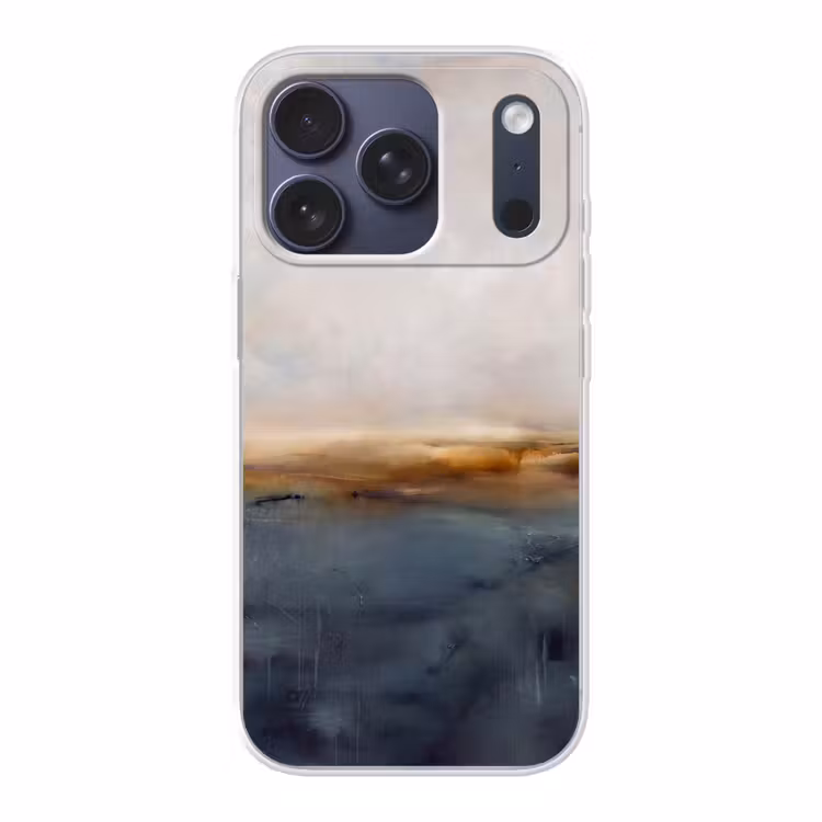 Abstract - Horizon - Water - Modern - Beige Telefoonhoesje iPhone 17 Pro klein -3d
