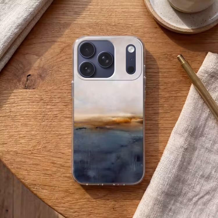 Abstract - Horizon - Water - Modern - Beige Telefoonhoesje iPhone 17 Pro klein -sfeer1