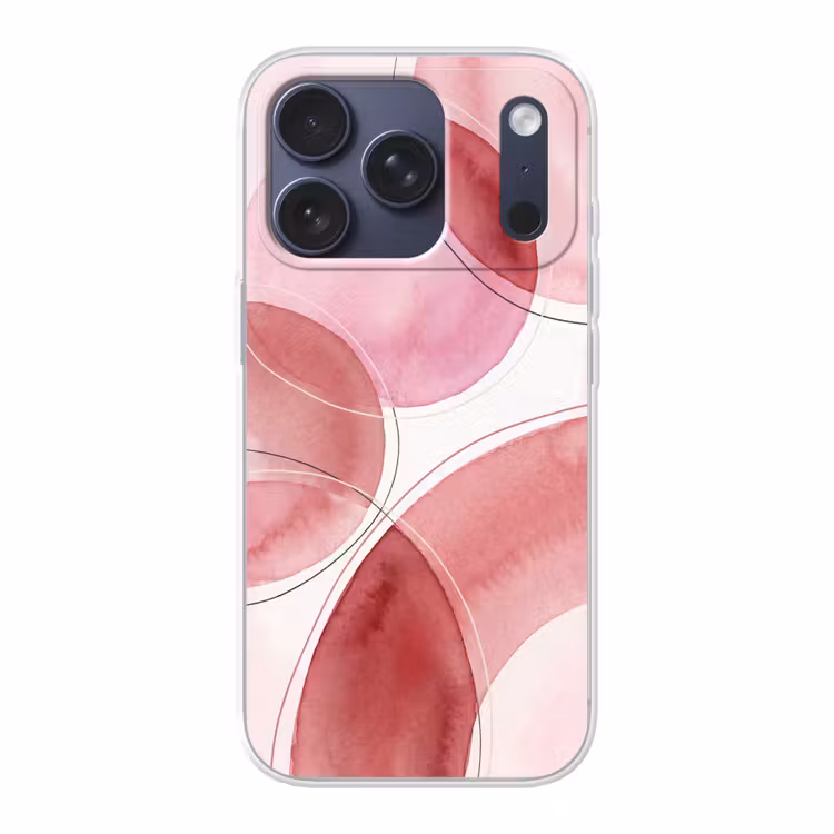 Abstract - Cirkels - Modern - Roze - Kunst Telefoonhoesje iPhone 17 Pro klein -3d