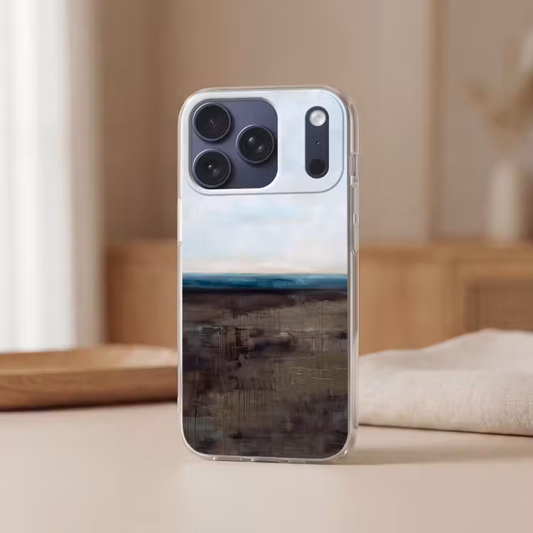 Abstract - Landschap - Horizon - Blauw - Modern Telefoonhoesje iPhone 17 Pro klein -sfeer2