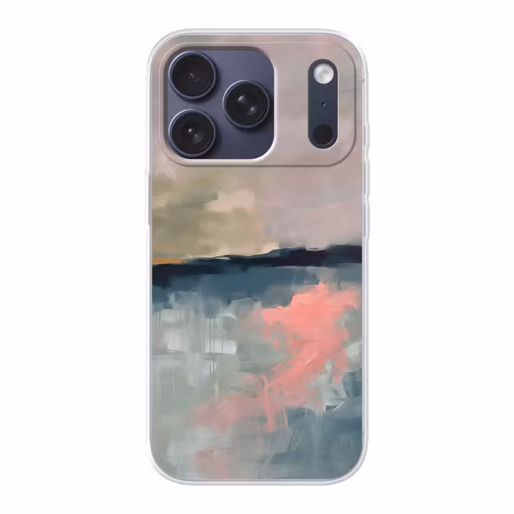 Abstract - Landschap - Kunst - Modern - Groen - Blauw Telefoonhoesje iPhone 17 Pro klein -3d