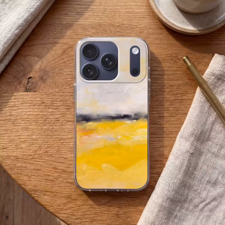 Abstract - Landschap - Modern - Geel Telefoonhoesje iPhone 17 Pro klein -sfeer1