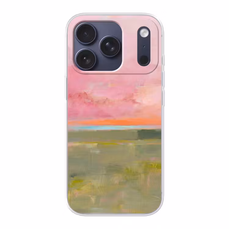 Abstract - Landschap - Modern - Roze - Oranje Telefoonhoesje iPhone 17 Pro klein -3d