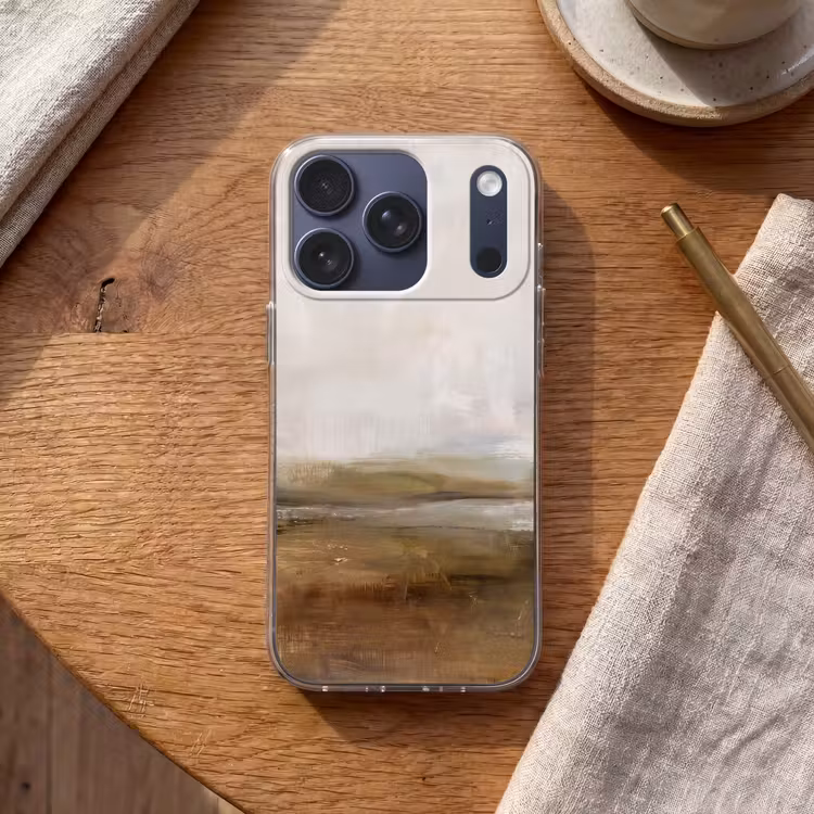 Abstract - Landschap - Natuur - Beige - Bruin Telefoonhoesje iPhone 17 Pro klein -sfeer1