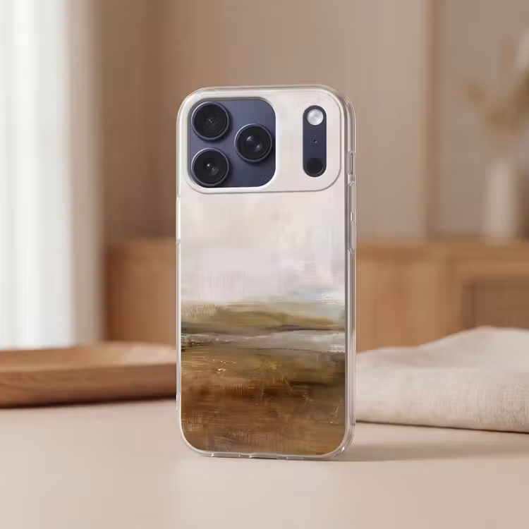 Abstract - Landschap - Natuur - Beige - Bruin Telefoonhoesje iPhone 17 Pro klein -sfeer2