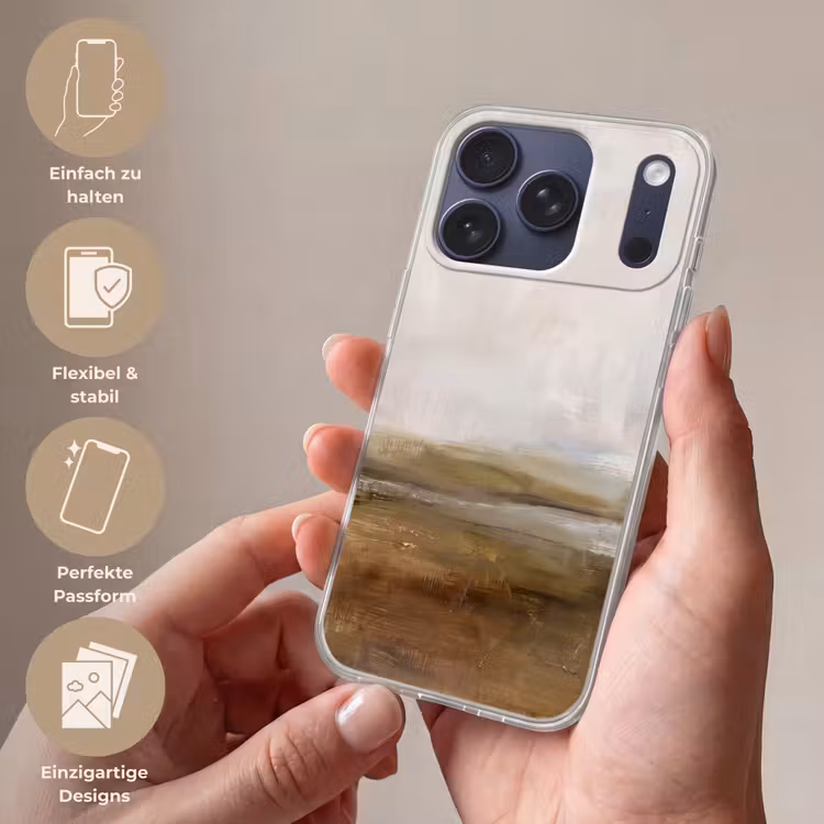 Abstract - Landschap - Natuur - Beige - Bruin Telefoonhoesje iPhone 17 Pro klein -sfeer3_DE