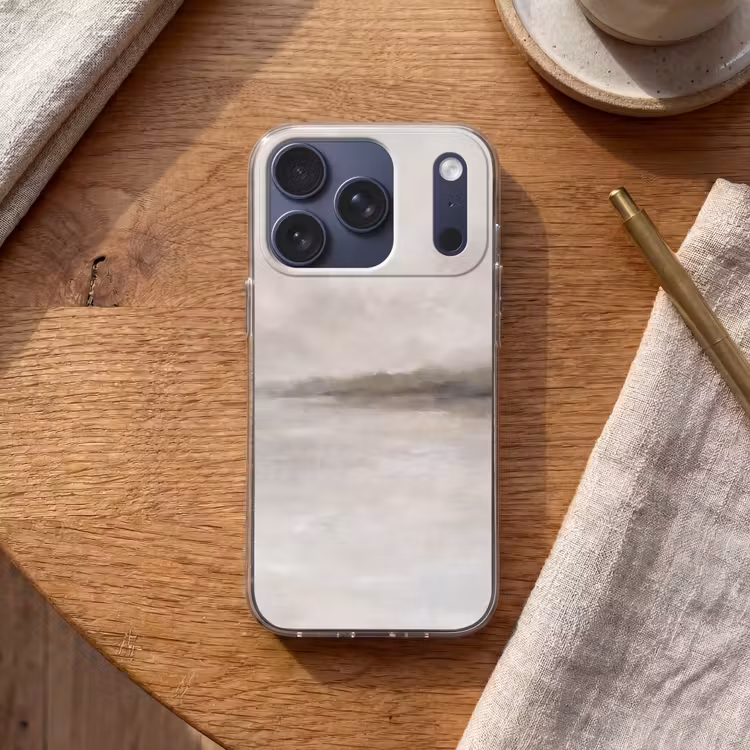 Abstract - Landschap - Nevel - Modern - Grijs Telefoonhoesje iPhone 17 Pro klein -sfeer1