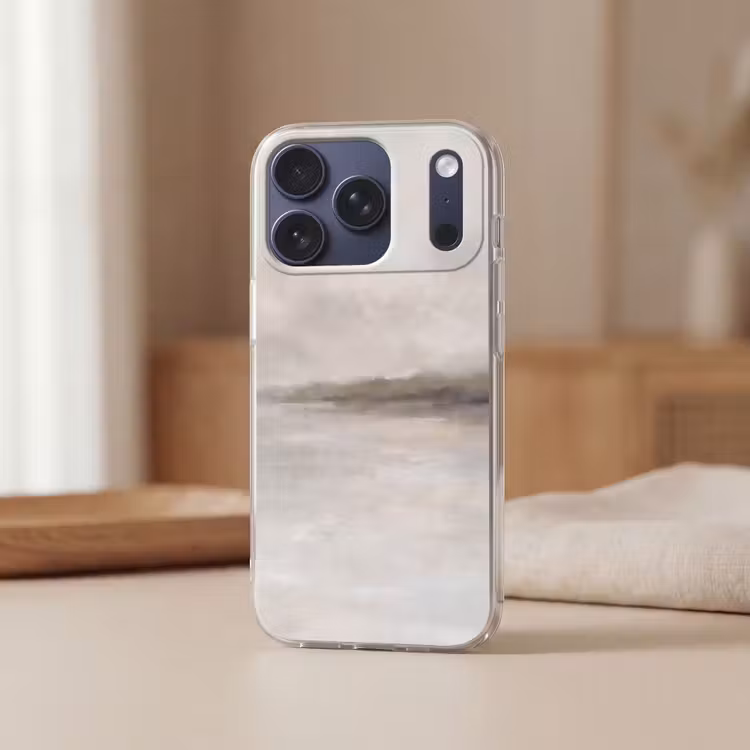Abstract - Landschap - Nevel - Modern - Grijs Telefoonhoesje iPhone 17 Pro klein -sfeer2
