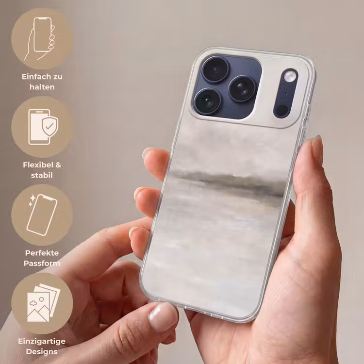 Abstract - Landschap - Nevel - Modern - Grijs Telefoonhoesje iPhone 17 Pro klein -sfeer3_DE