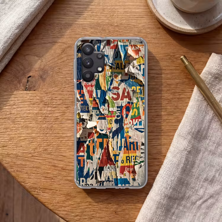 Abstract - Gelaagd papier - Urban - Modern - Kleurrijk Telefoonhoesje Samsung Galaxy A32 5G klein -sfeer1