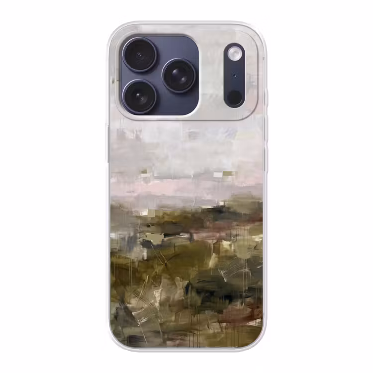 Abstract - Gelaagd - Kunst - Modern - Grijs-Groen Telefoonhoesje iPhone 17 Pro klein -3d