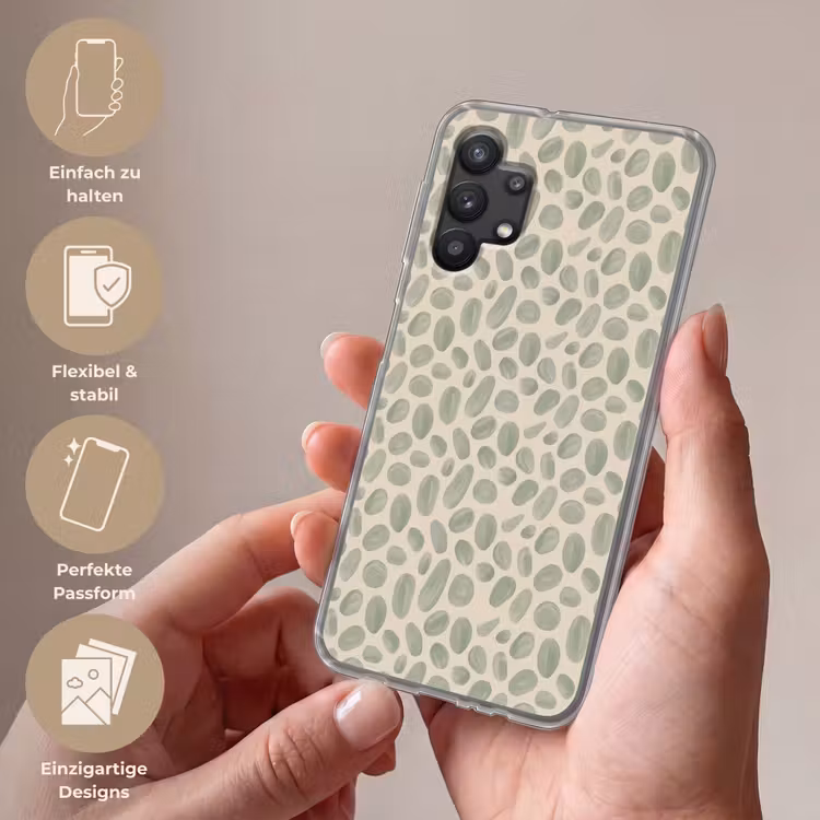 Abstract - Patroon - Organisch - Groen - Modern Telefoonhoesje Samsung Galaxy A32 5G klein -sfeer3_DE