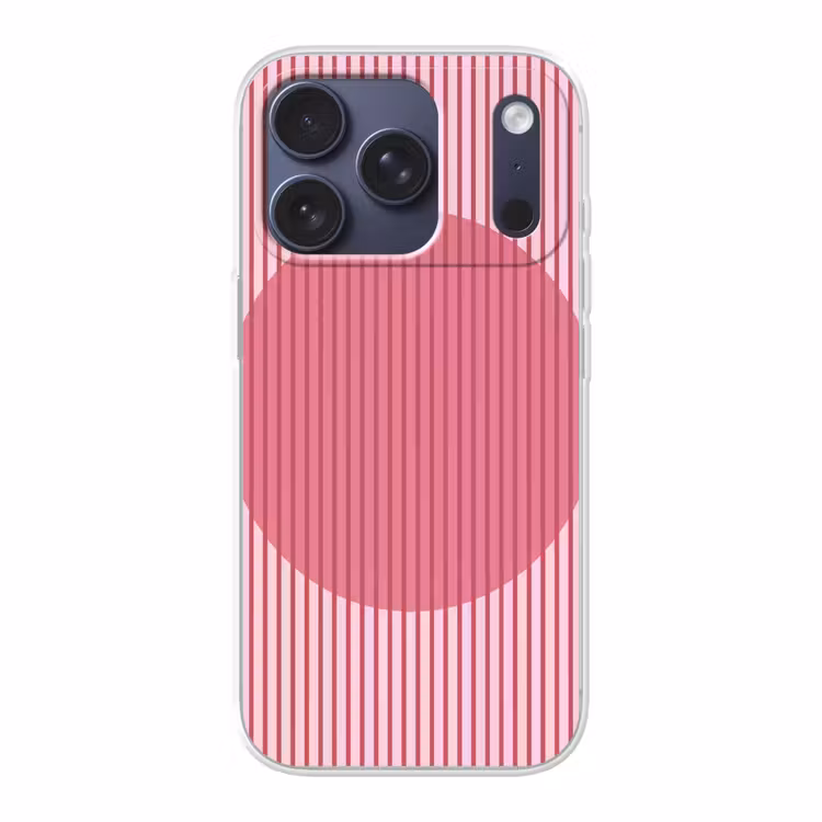 Abstract - Strepen - Ovaal - Roze - Modern Telefoonhoesje iPhone 17 Pro klein -3d