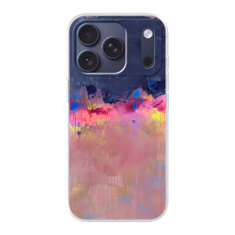 Abstract - Textuur - Kleuren - Modern - Roze Telefoonhoesje iPhone 17 Pro klein -3d
