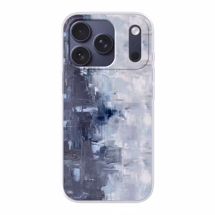 Abstract - Textuur - Kunst - Modern - Blauw Telefoonhoesje iPhone 17 Pro klein -3d