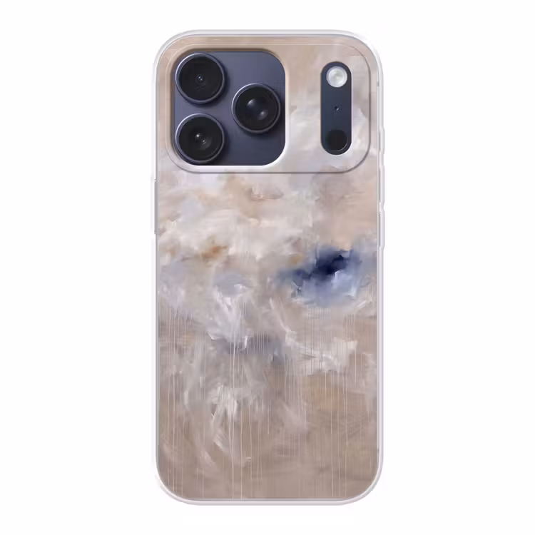 Abstract - Wolken - Sfeer - Modern - Beige Telefoonhoesje iPhone 17 Pro klein -3d