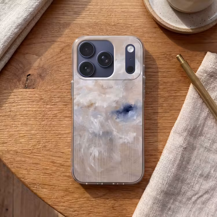 Abstract - Wolken - Sfeer - Modern - Beige Telefoonhoesje iPhone 17 Pro klein -sfeer1