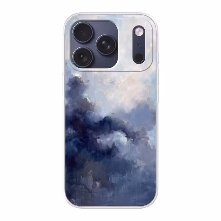 Abstract - Wolken - Modern - Blauw - Kunst Telefoonhoesje iPhone 17 Pro klein -3d
