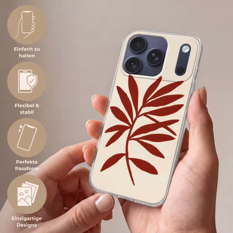 Tak - Bladeren - Rood Telefoonhoesje iPhone 17 Pro klein -sfeer3_DE