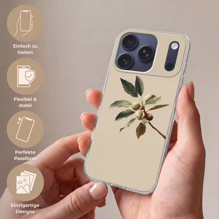 Tak - Groene Bladeren - Vruchten Telefoonhoesje iPhone 17 Pro klein -sfeer3_DE