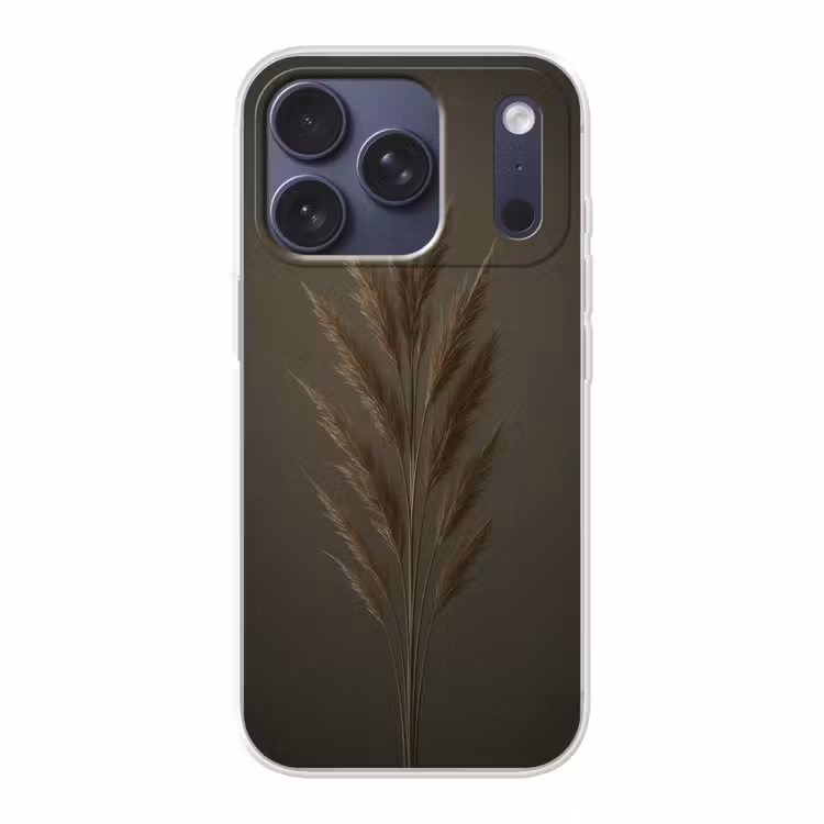 Tak - Pluimgras - Donkerbruin Telefoonhoesje iPhone 17 Pro klein -3d