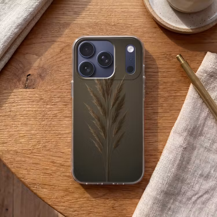 Tak - Pluimgras - Donkerbruin Telefoonhoesje iPhone 17 Pro klein -sfeer1