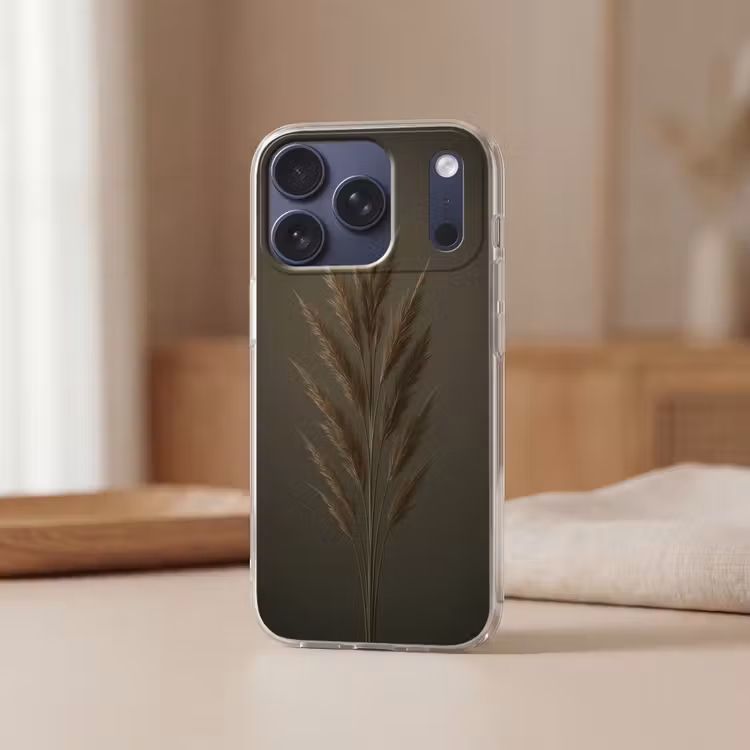 Tak - Pluimgras - Donkerbruin Telefoonhoesje iPhone 17 Pro klein -sfeer2