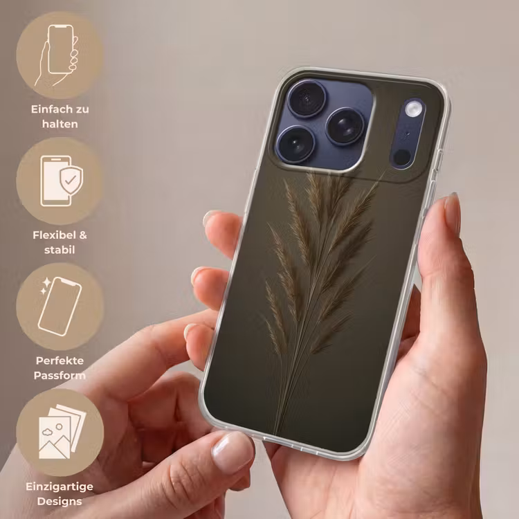 Tak - Pluimgras - Donkerbruin Telefoonhoesje iPhone 17 Pro klein -sfeer3_DE