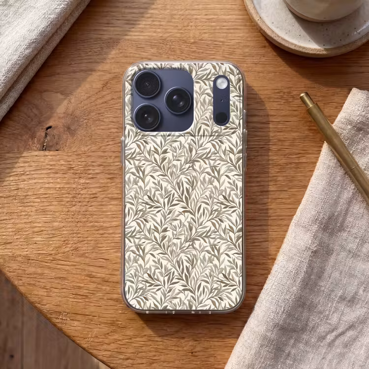Takken - Botanisch - Taupe Telefoonhoesje iPhone 17 Pro klein 878 -sfeer1