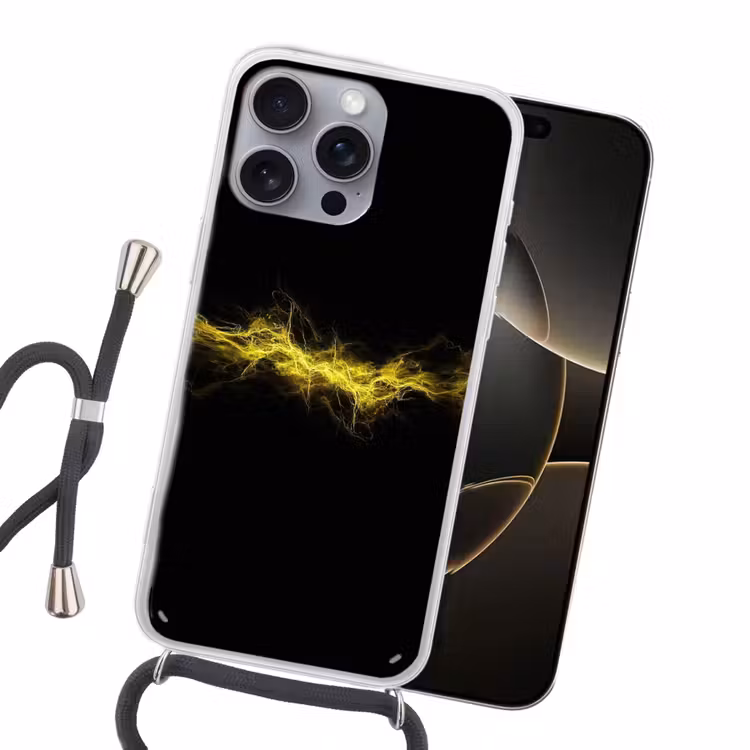 Gaming - Elektriciteit - Geel - Energie Hoesje iPhone 16 Pro Max met koord klein -sfeer1
